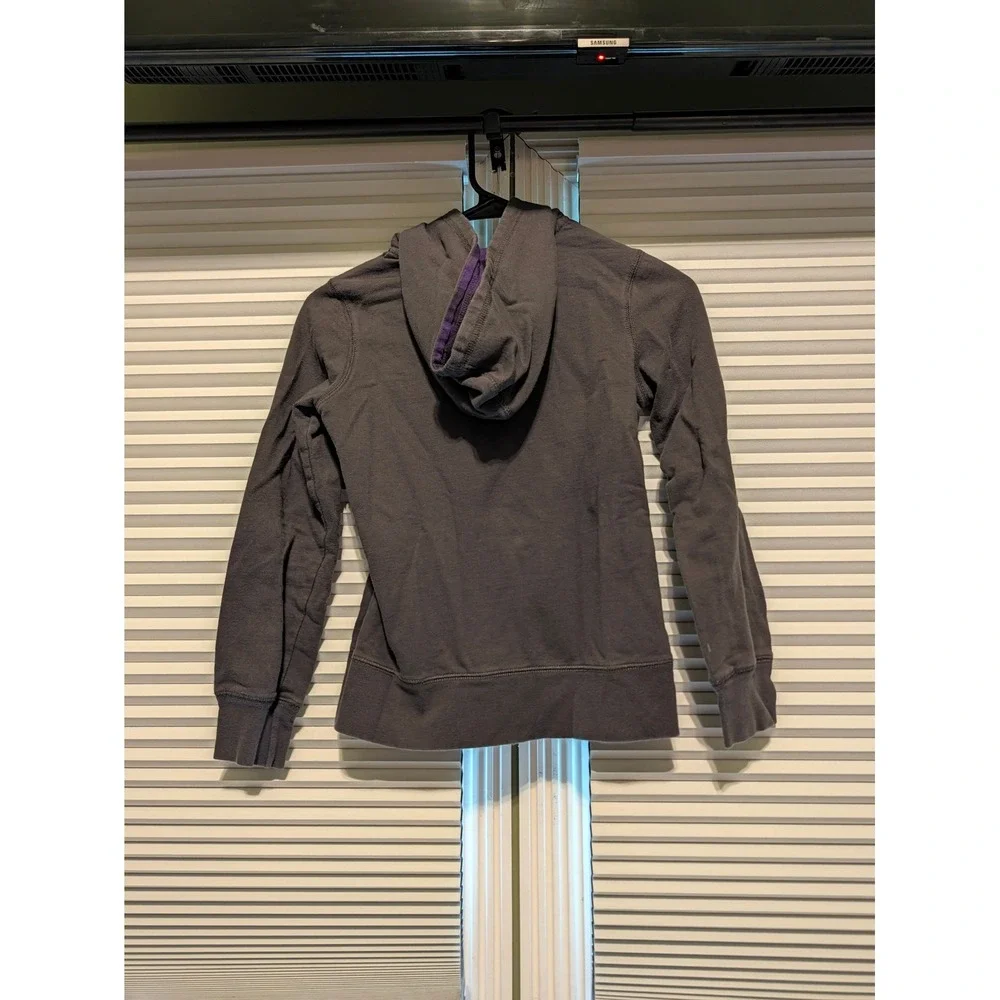 Green Soda Girls Butterfly Zip Up Hoodie Charcoal Gray Embroidered Size L 10-12